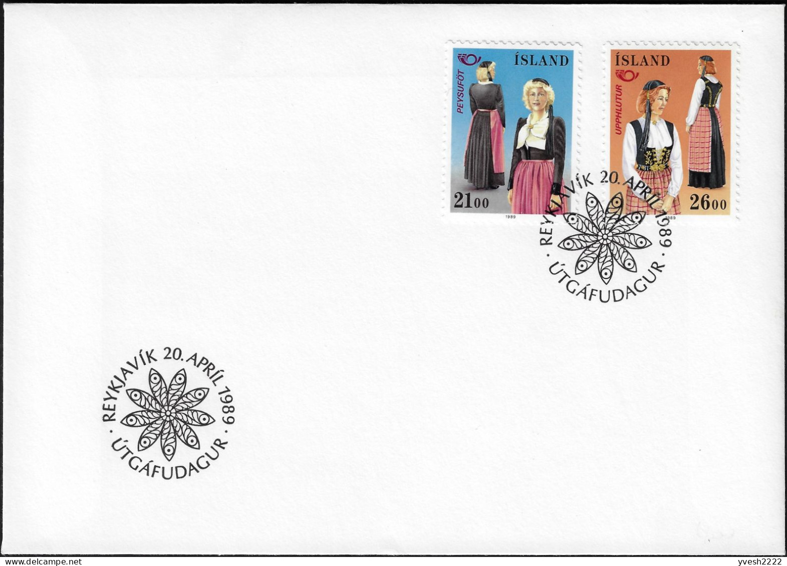 Islande 1989. Y&T 652 Et 653 Sur FDC. Norden'89, Costumes Traditionnels - Disfraces