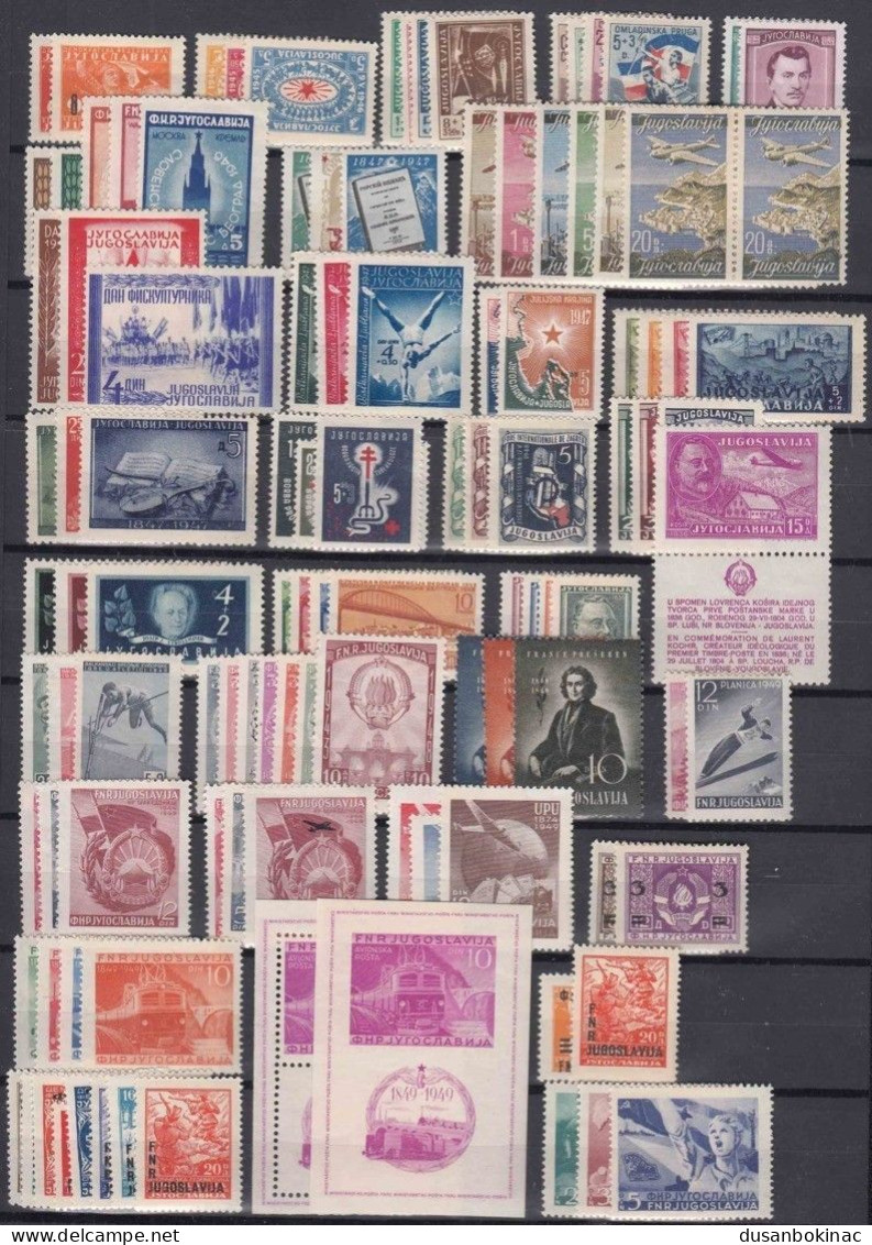 Yugoslavia FNRJ 1944-1962 Set With Surcharge And Postage Stamps ** - Usati