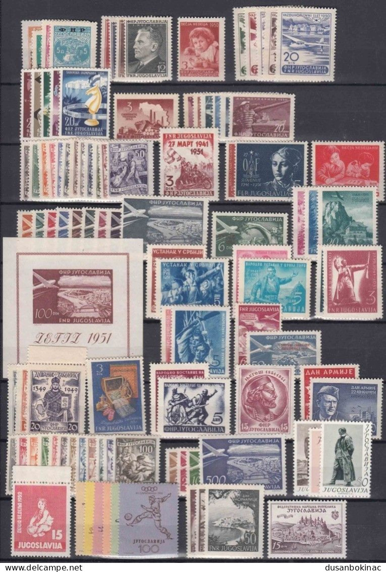 Yugoslavia FNRJ 1944-1962 Set With Surcharge And Postage Stamps ** - Gebruikt