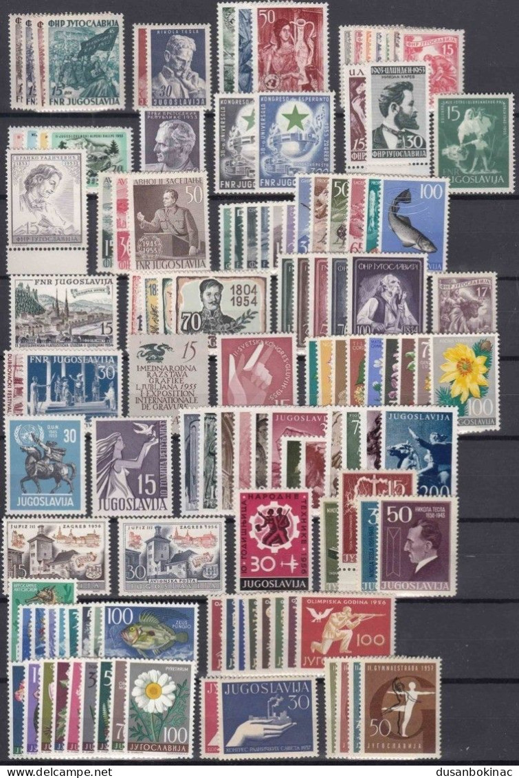 Yugoslavia FNRJ 1944-1962 Set With Surcharge And Postage Stamps ** - Oblitérés