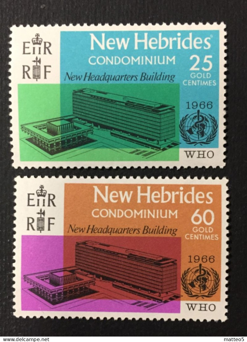 1966 New Hebrides - Inauguration Of W.H.O. New Headquarters Building - Unused - Unused Stamps