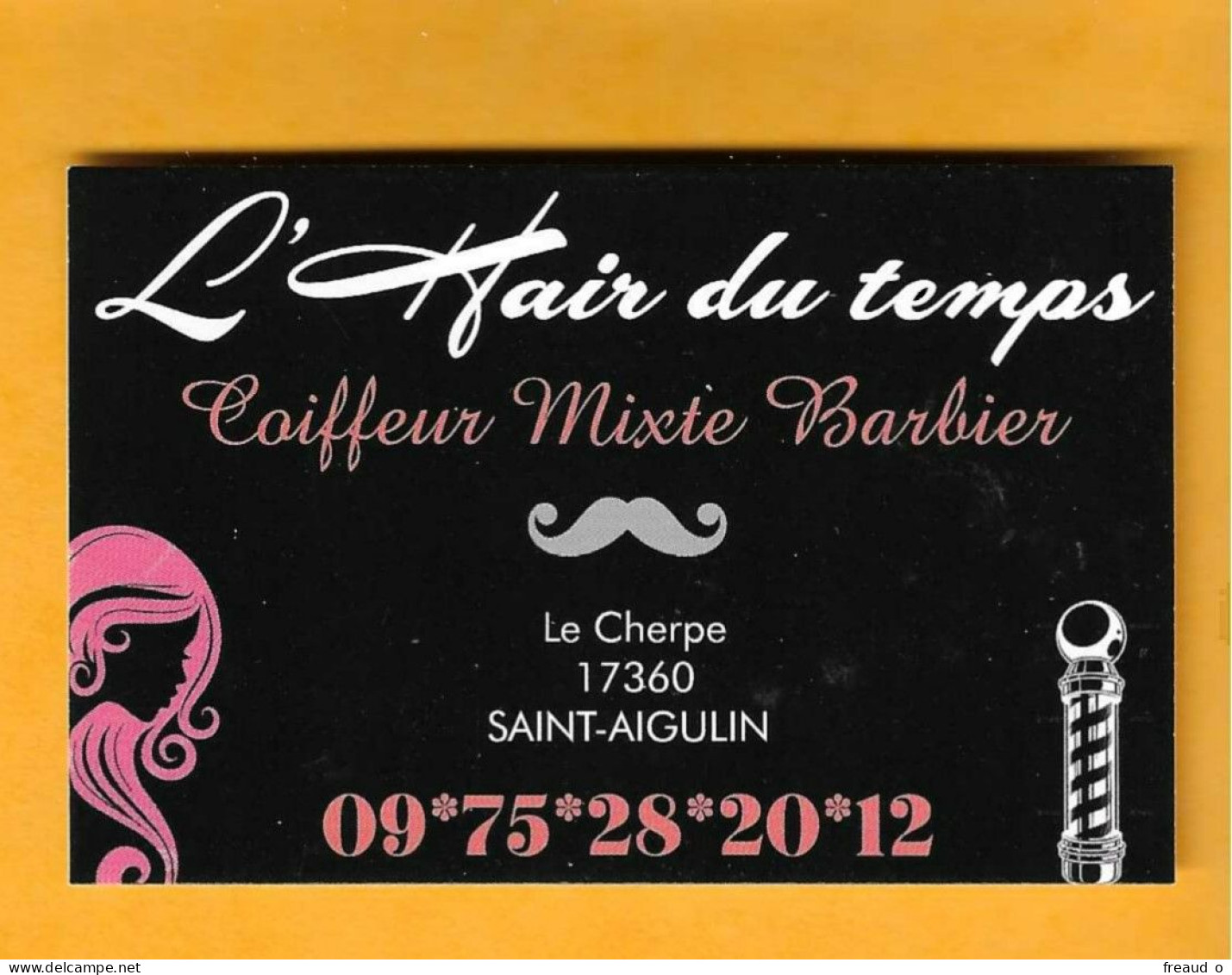Carte De Visite L'HAIR DU TEMPS - Coiffeur - 17360 SAINT AIGULIN - - Other & Unclassified