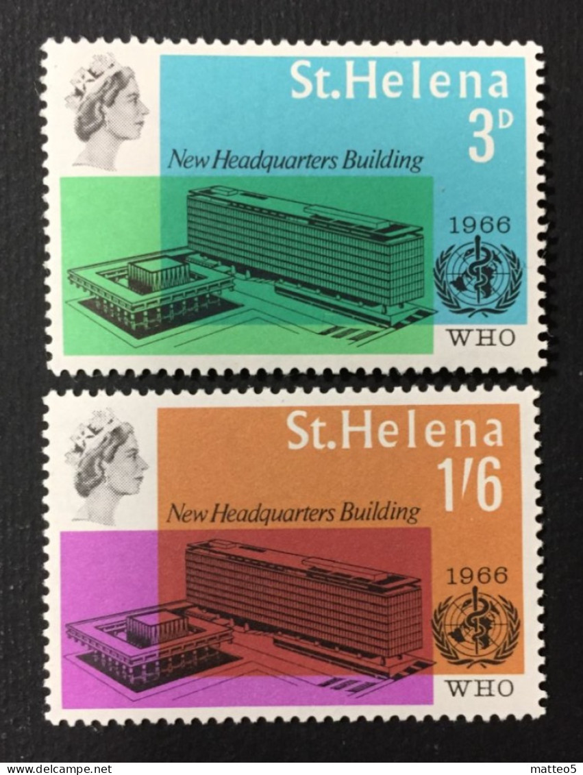 1966 St. Helena - Inauguration Of W.H.O. New Headquarters Building - Unused - Sainte-Hélène