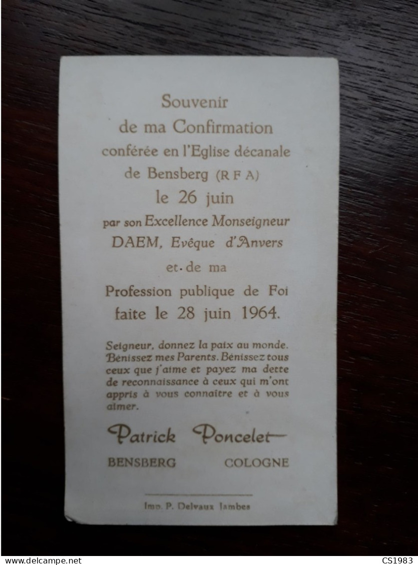 Profession Publique De Foi - Bensberg Cologne - 1964 - Patrick Poncelet - Kommunion Und Konfirmazion