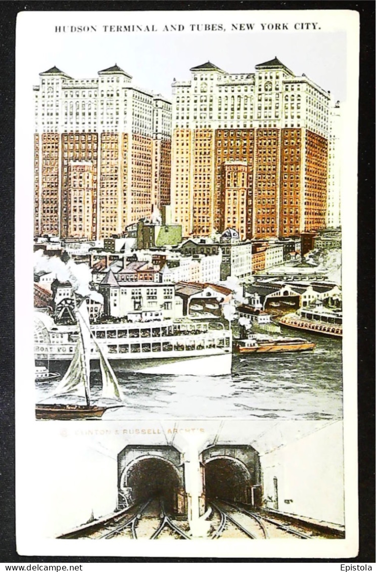 ►HUDSON TERMINAL TUBES  Vintage Card 1920s    NYC - NEW YORK - Transport