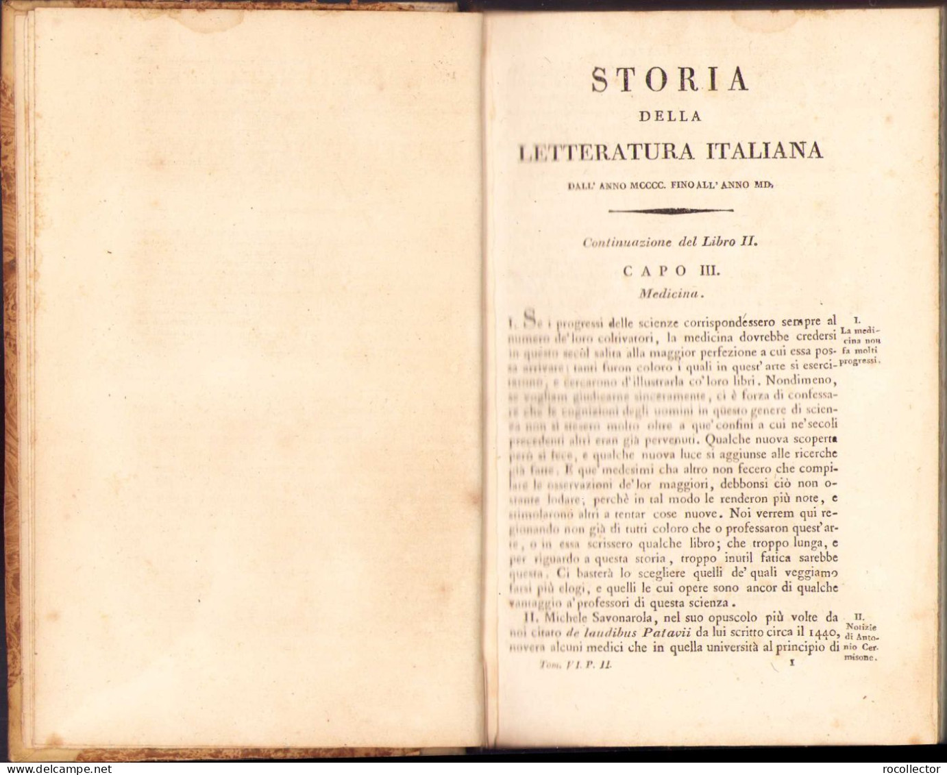 Storia Della Letteratura Italiana De Girolamo Tiraboschi, Tome VI, Part II, 1809, Firenze 171SP - Dictionnaires