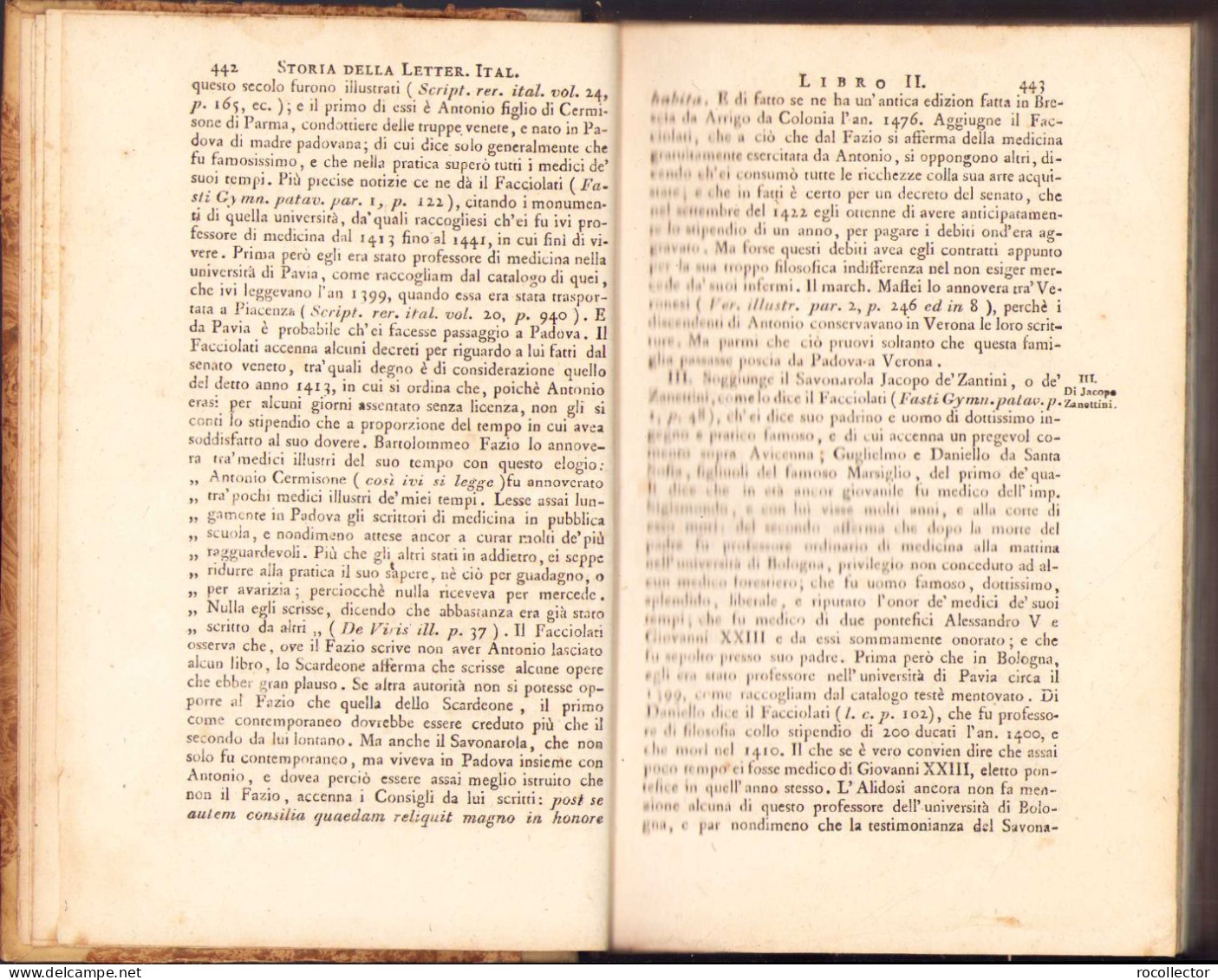 Storia Della Letteratura Italiana De Girolamo Tiraboschi, Tome VI, Part II, 1809, Firenze 171SP - Dizionari