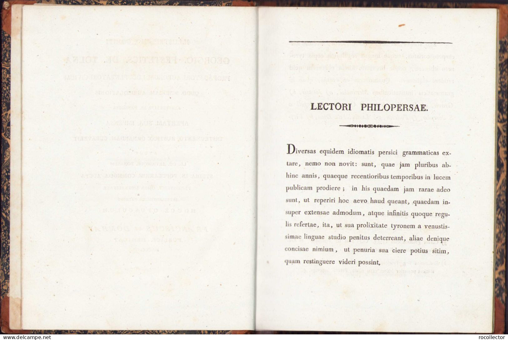 Grammatica Linguae Persicae Accedunt Dialogi, Historiae, Sententiae Et Narrationes Persicae De Franz Von Dombay 1804 - Wörterbücher