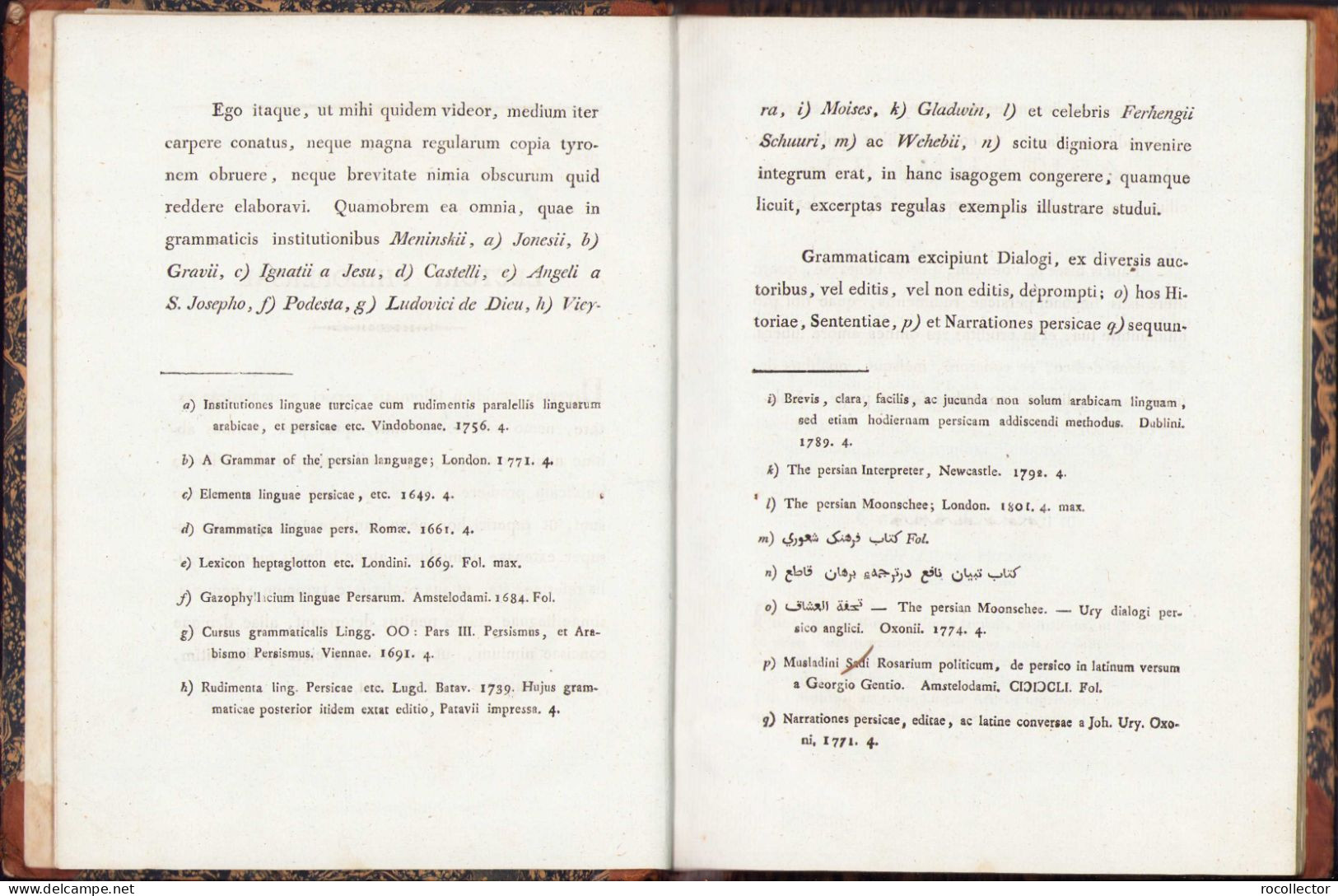 Grammatica Linguae Persicae Accedunt Dialogi, Historiae, Sententiae Et Narrationes Persicae De Franz Von Dombay 1804 - Woordenboeken