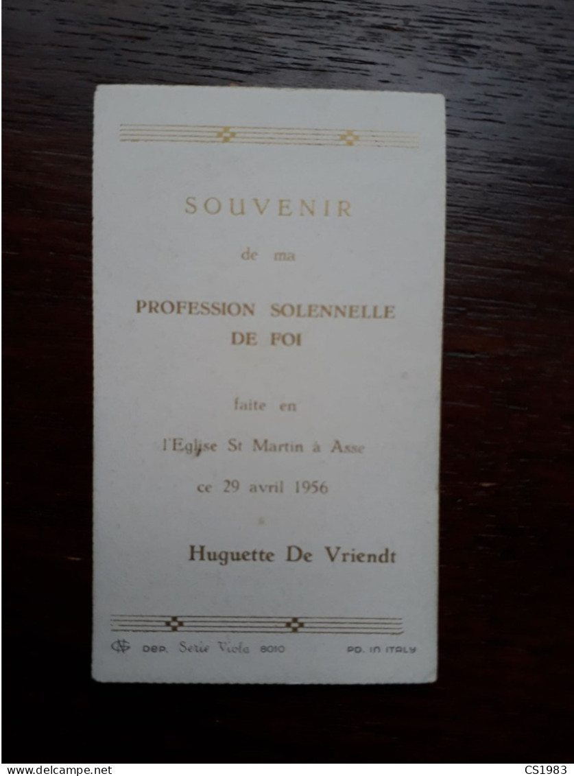Profession Solennelle De Foi - Asse - 1956 - Huguette De Vriendt - Comunioni