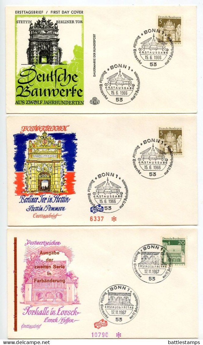 Germany, West 1966-69 28 FDCs Scott 936-951 German Architecture From Mix Of Towns - 1961-1970