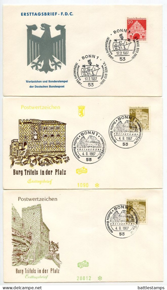 Germany, West 1966-69 28 FDCs Scott 936-951 German Architecture From Mix Of Towns - 1961-1970