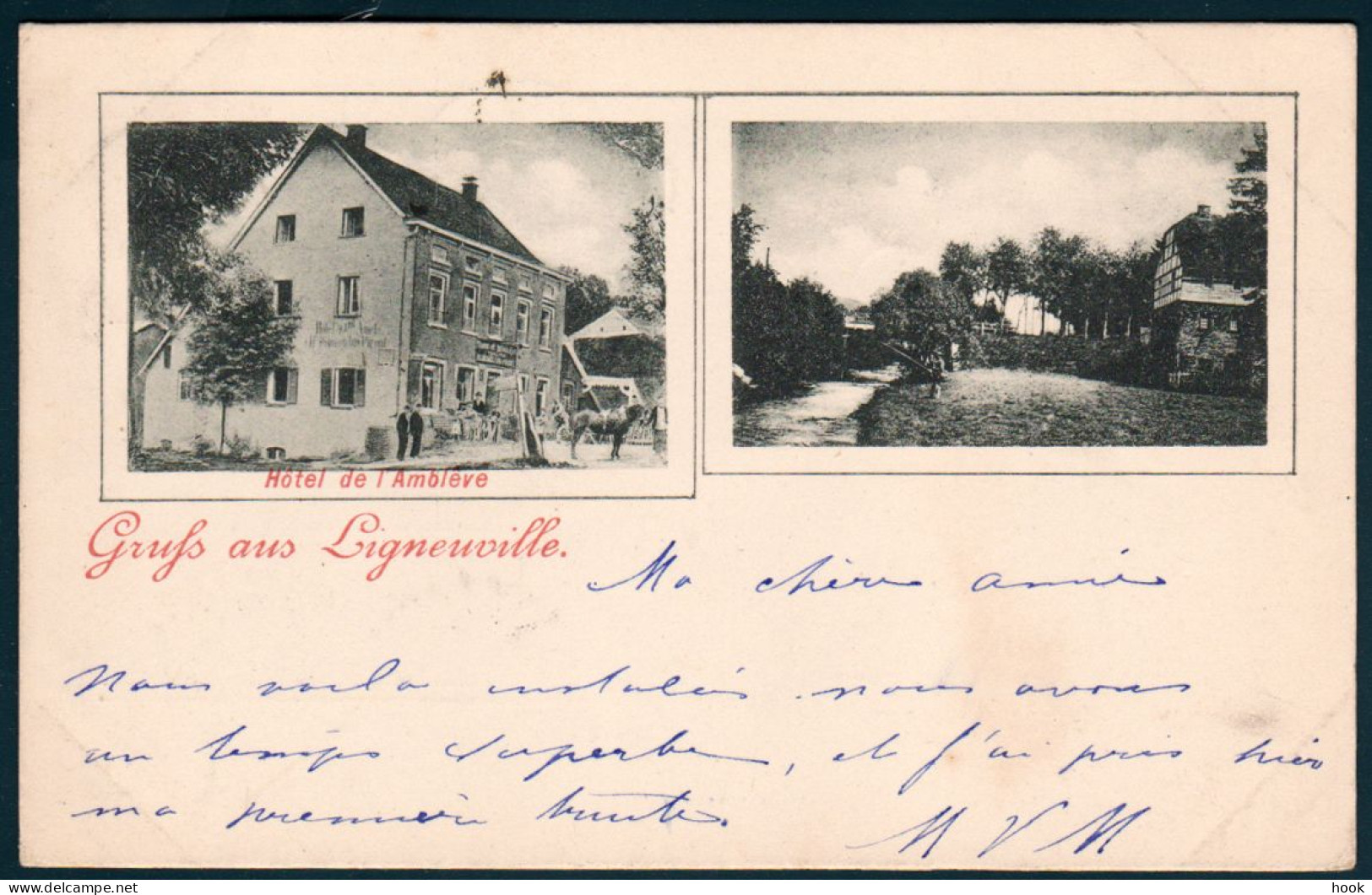 CP Belgique Gruss Aus Ligneuville (1901). - Malmedy