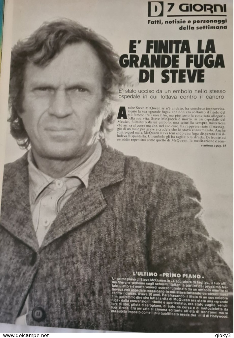 ARTICOLO GIORNALE SU STEVE MC QUEEN 1980 - Otros