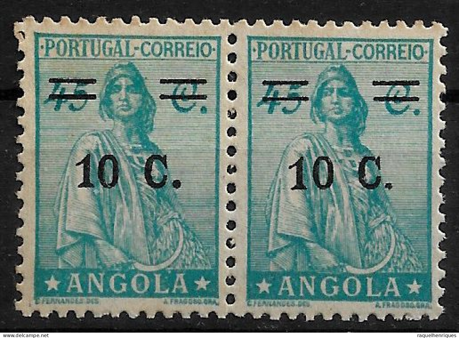 ANGOLA 1934 ISSUE OF 1932 SURCHARGED 10/45 - PAIR MNH (NP#71-P04-L3) - Angola