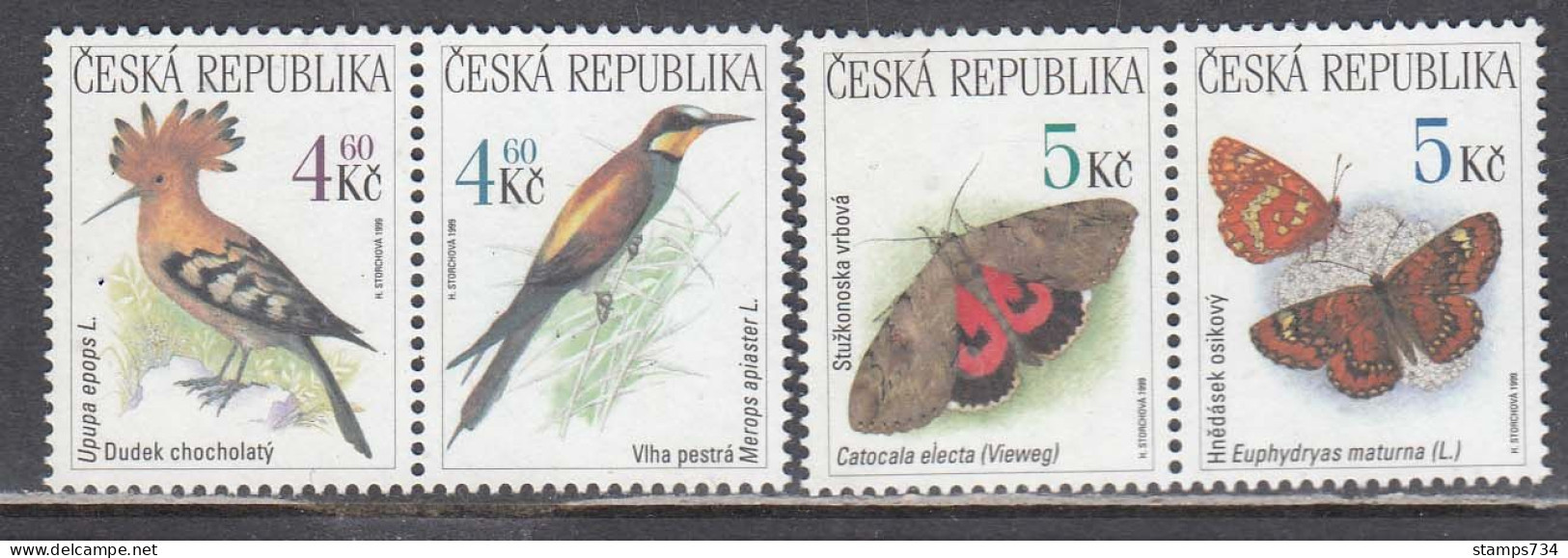 Czech Rep. 1999 - Birds And Butterflies, Mi-Nr. 207/10, MNH** - Ongebruikt