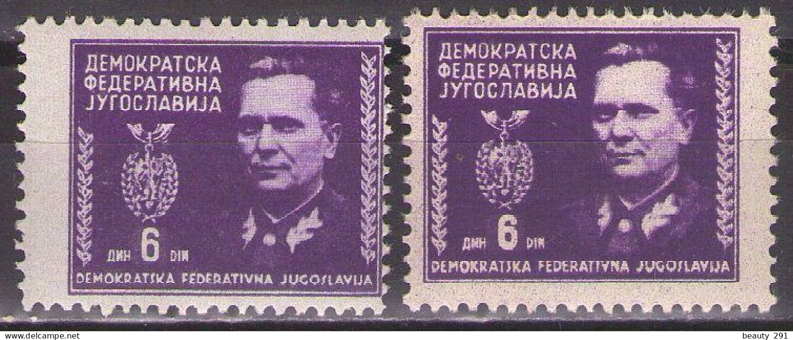 Yugoslavia 1945 - Michel 466 - Marshal TITO - Thin And Thick 6 - MNH**VF - Ungebraucht