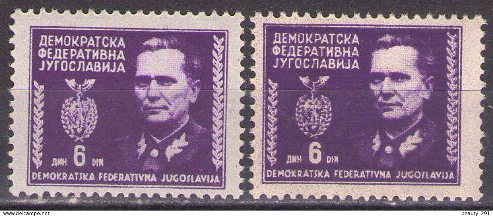 Yugoslavia 1945 - Michel 466 - Marshal TITO - Thin And Thick 6 - MNH**VF - Neufs