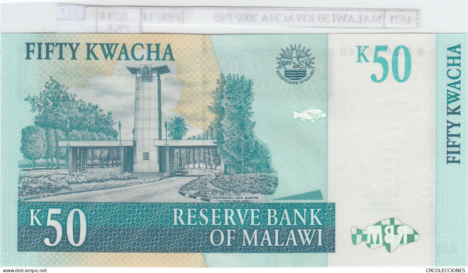 BILLETE MALAWI 50 KWACHA 2007 P-53c SIN CIRCULAR - Other - Africa