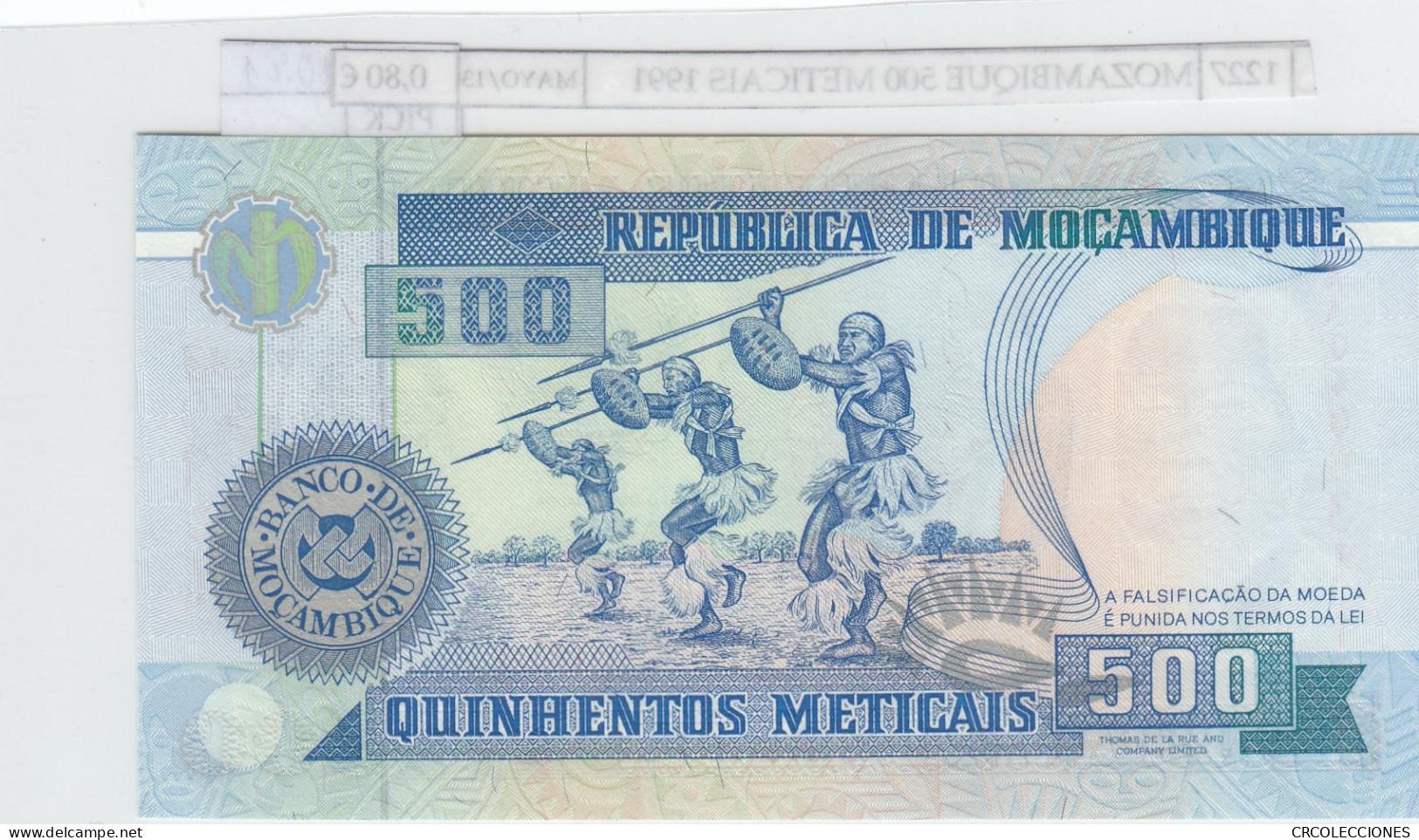 BILLETE MOZAMBIQUE 500 METICAIS 1991 P-134 SIN CIRCULAR - Other - Africa