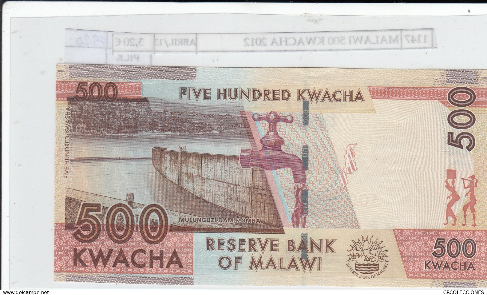 BILLETE MALAWI 500 KWACHA 2012 P-61a SIN CIRCULAR - Other - Africa