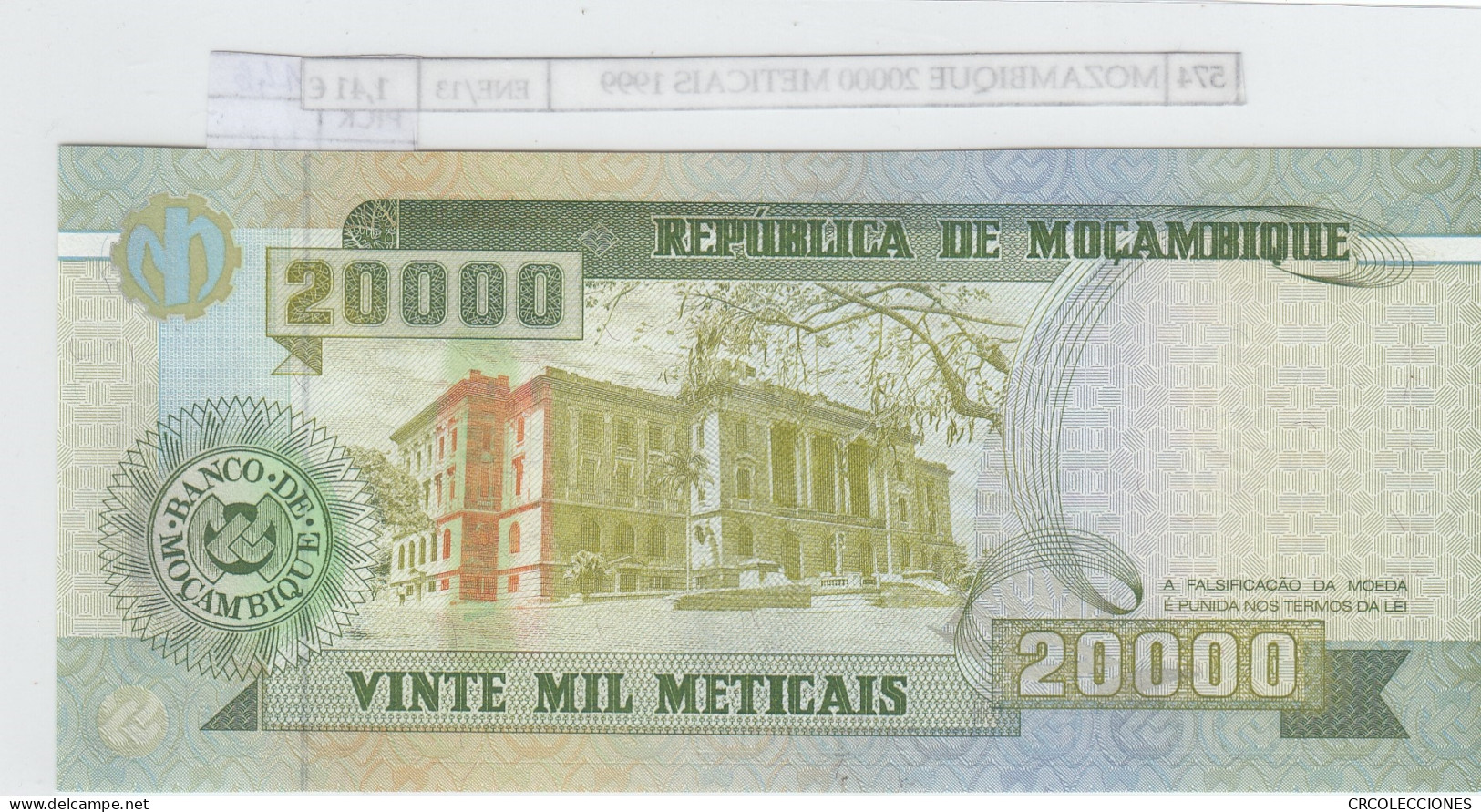 BILLETE MOZAMBIQUE 20.000 METICAIS 1999 P-140 SIN CIRCULAR - Other - Africa