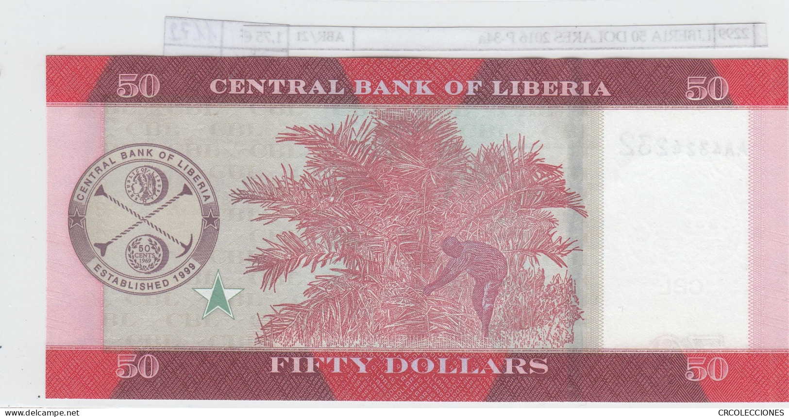 BILLETE LIBERIA 50 DOLARES 2016 P-34a SIN CIRCULAR - Autres - Afrique