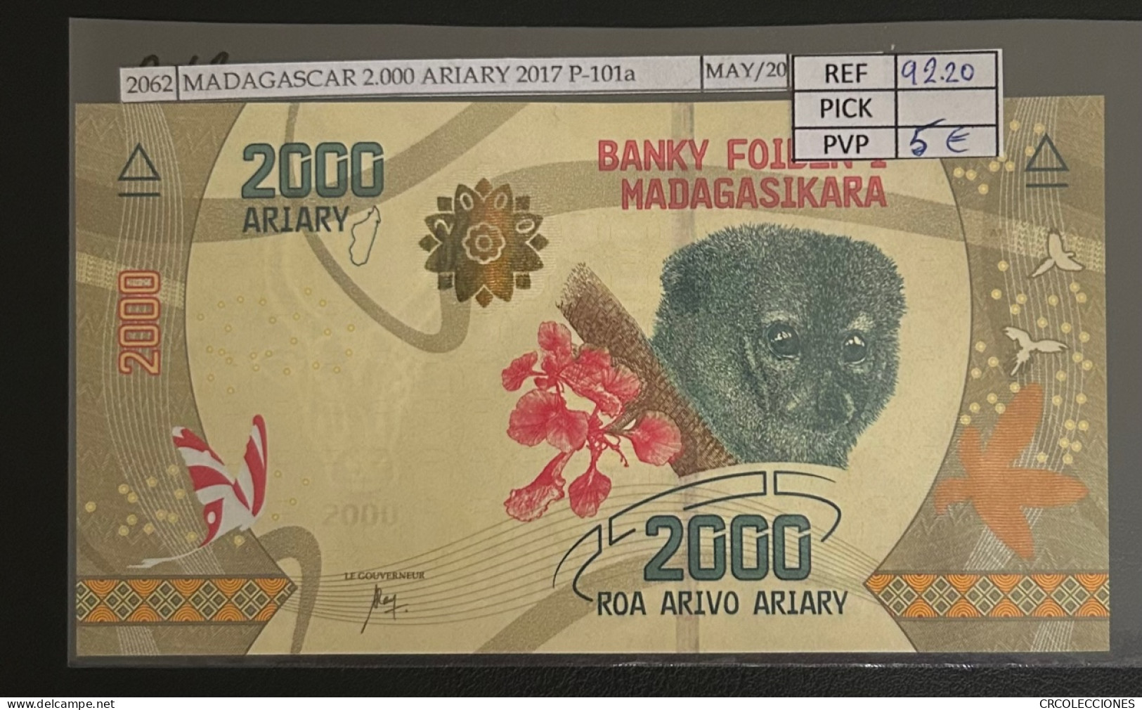 BILLETE MADAGASCAR 2.000 ARIARY 2017 P-101a SIN CIRCULAR - Other - Africa