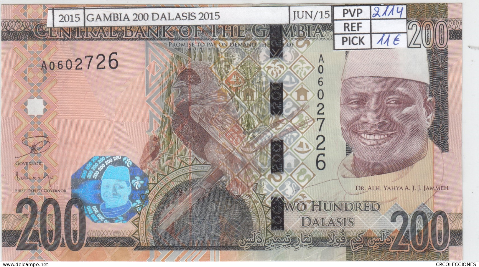 BILLETE GAMBIA 200 DALASIS 2015 P-36a SIN CIRCULAR - Other - Africa