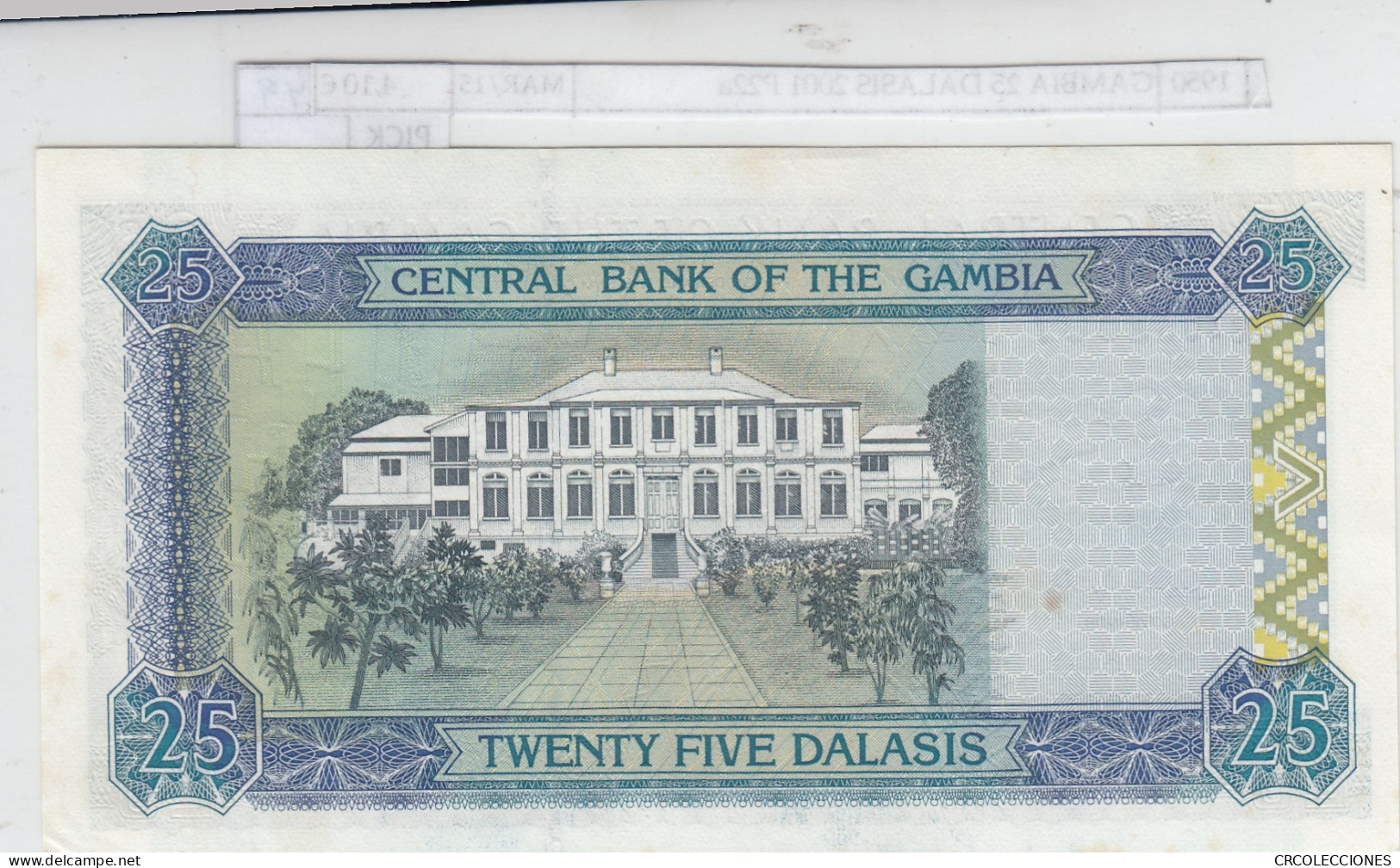 BILLETE GAMBIA 25 DALASIS 2001 P-22a SIN CIRCULAR - Other - Africa