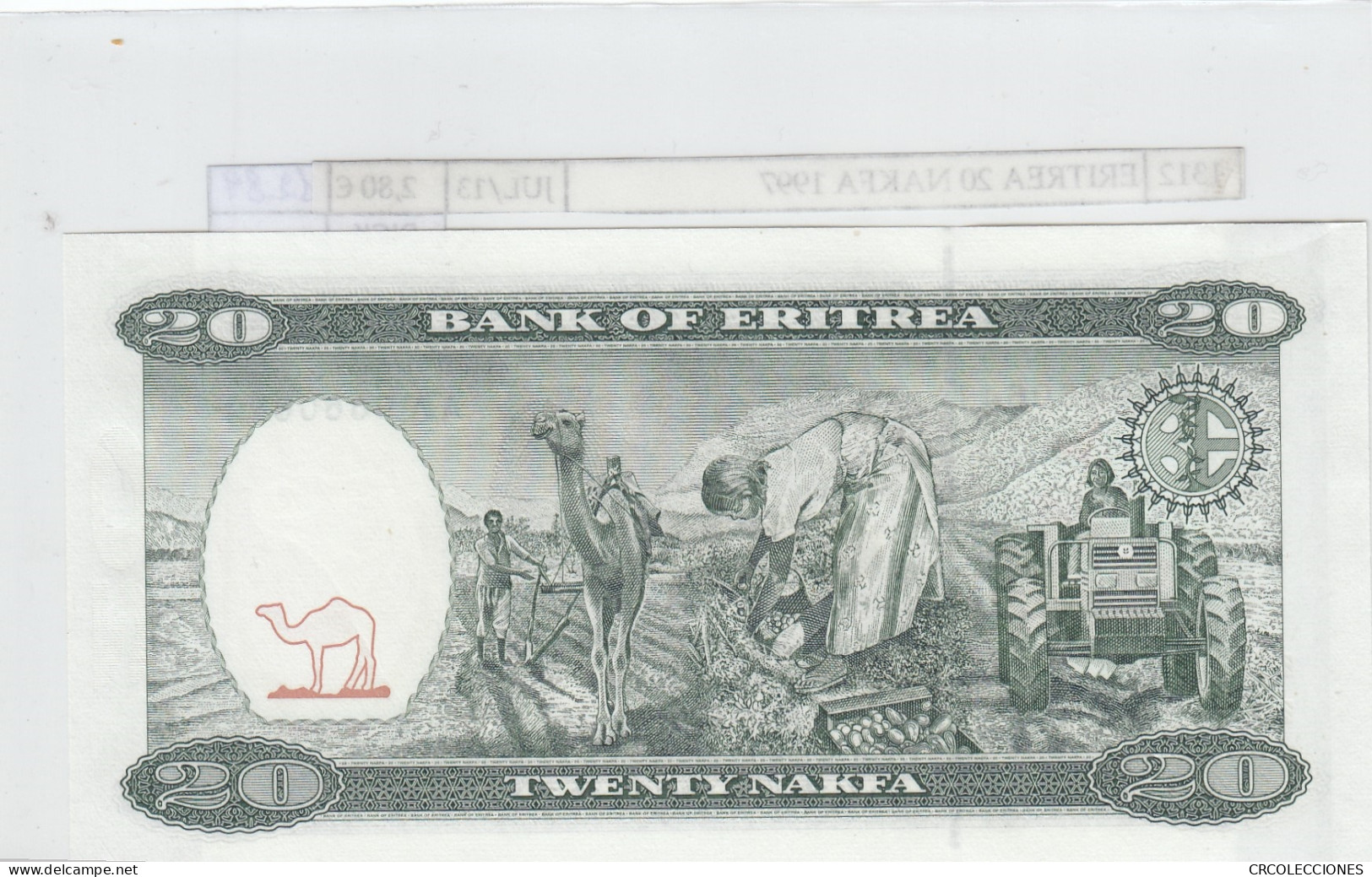 BILLETE ERITREA 20 NAKFA 1997 P-4 SIN CIRCULAR - Autres - Afrique