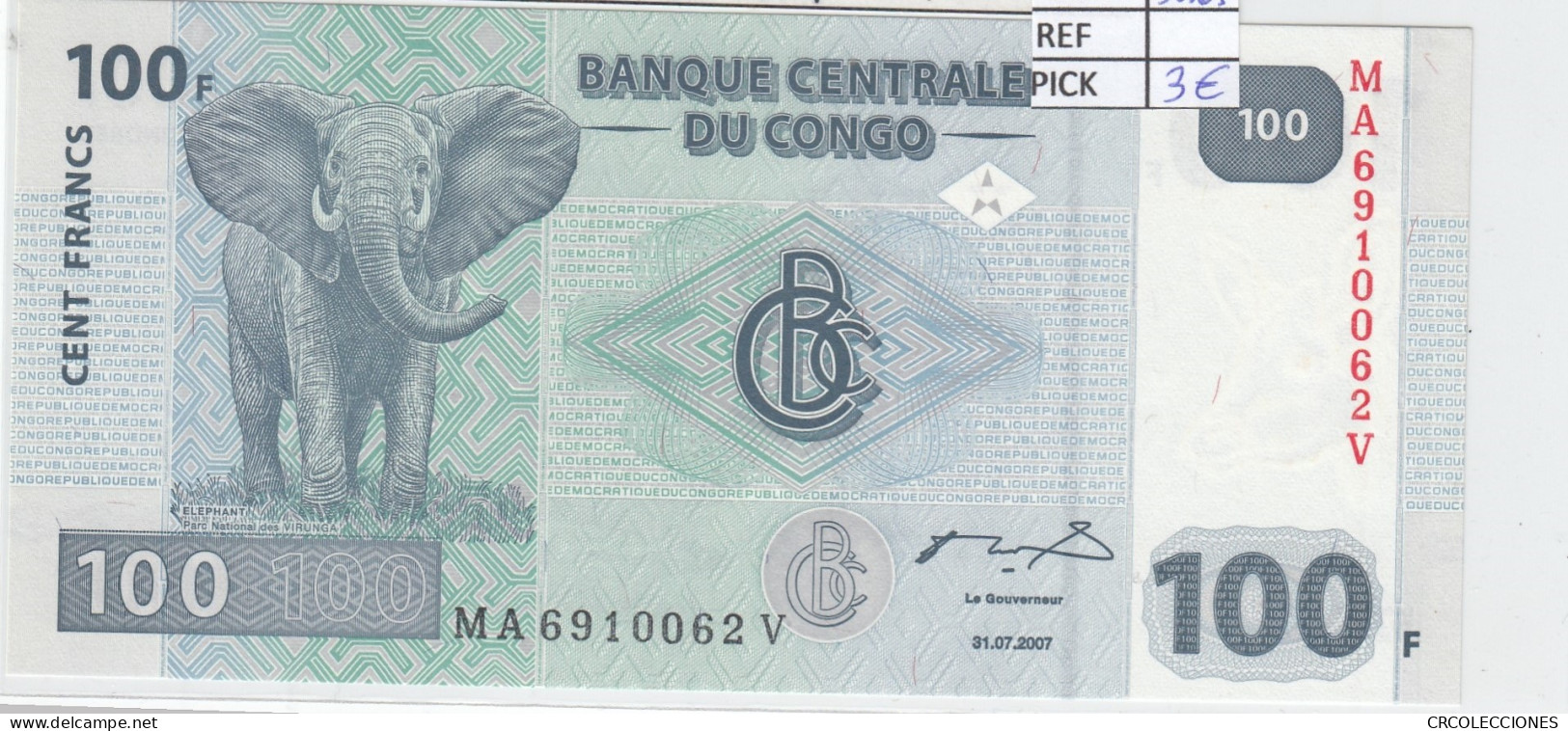 BILLETE BILLETE CONGO 100 CTS 2007 SIN CIRCULAR - Autres - Afrique