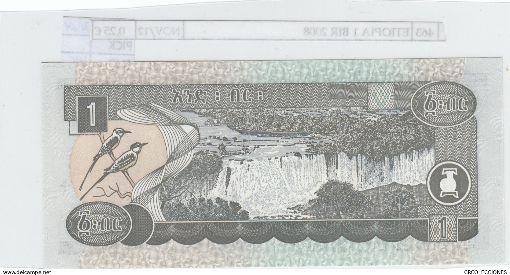 BILLETE ETIOPIA 1 BIR 2008 P-46e SIN CIRCULAR - Autres - Afrique