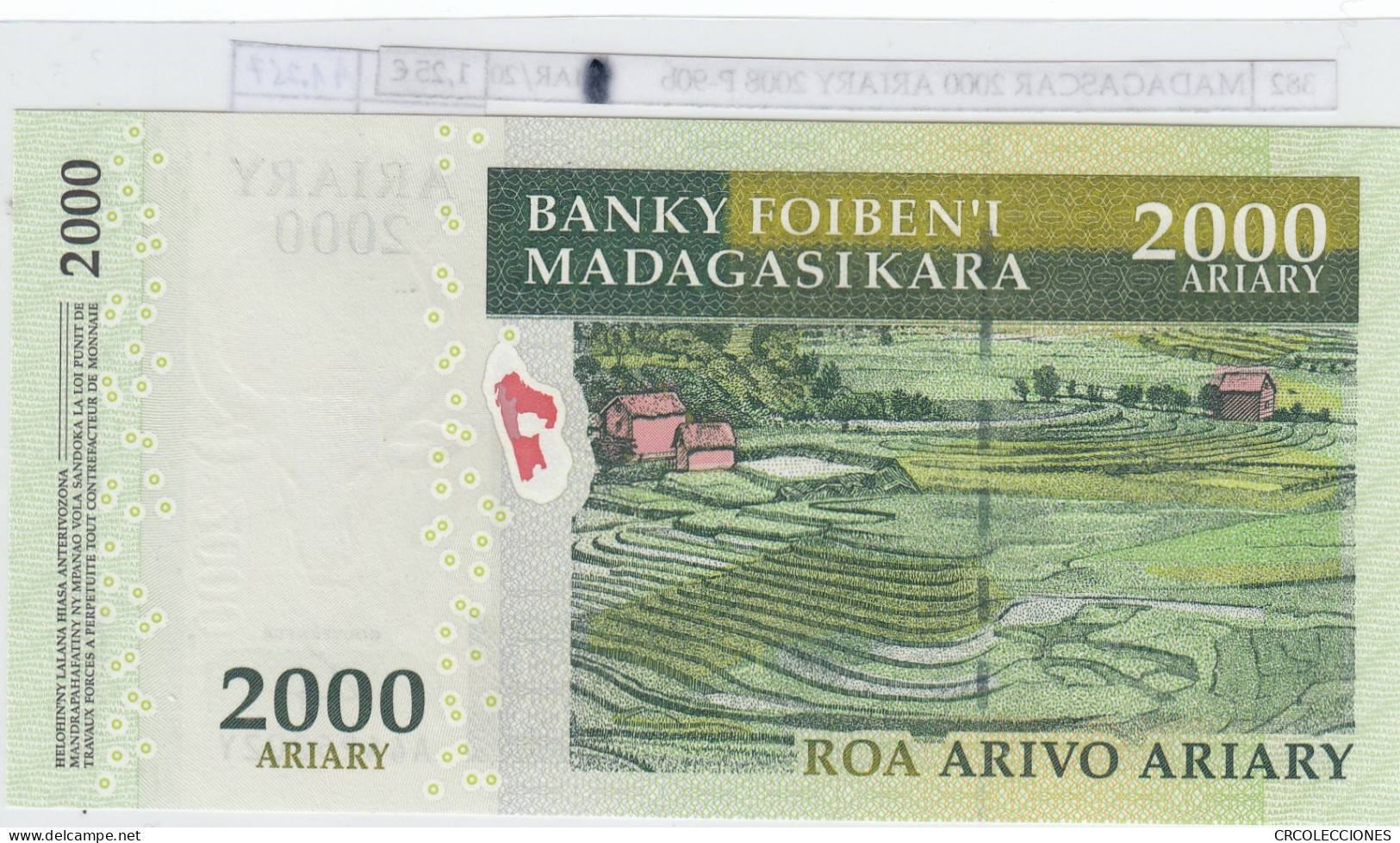 BILLETE MADAGASCAR 2000 ARIARY 2008 P-90b SIN CIRCULAR - Other - Africa