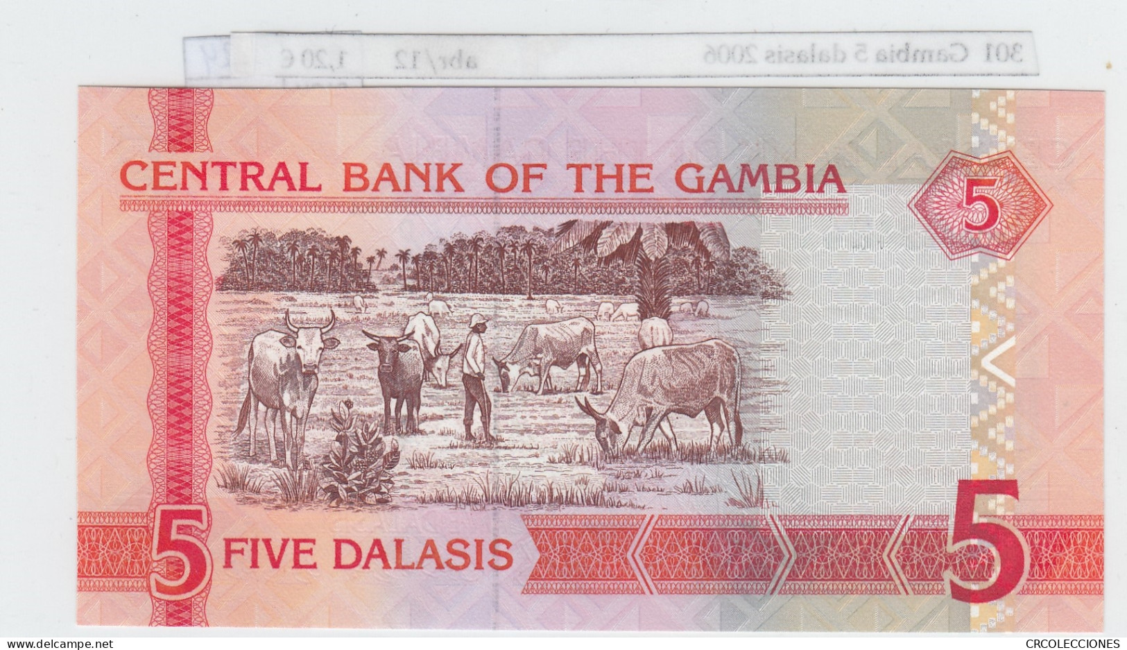 BILLETE GAMBIA 5 DALASIS 2006 P-25a SIN CIRCULAR - Other - Africa