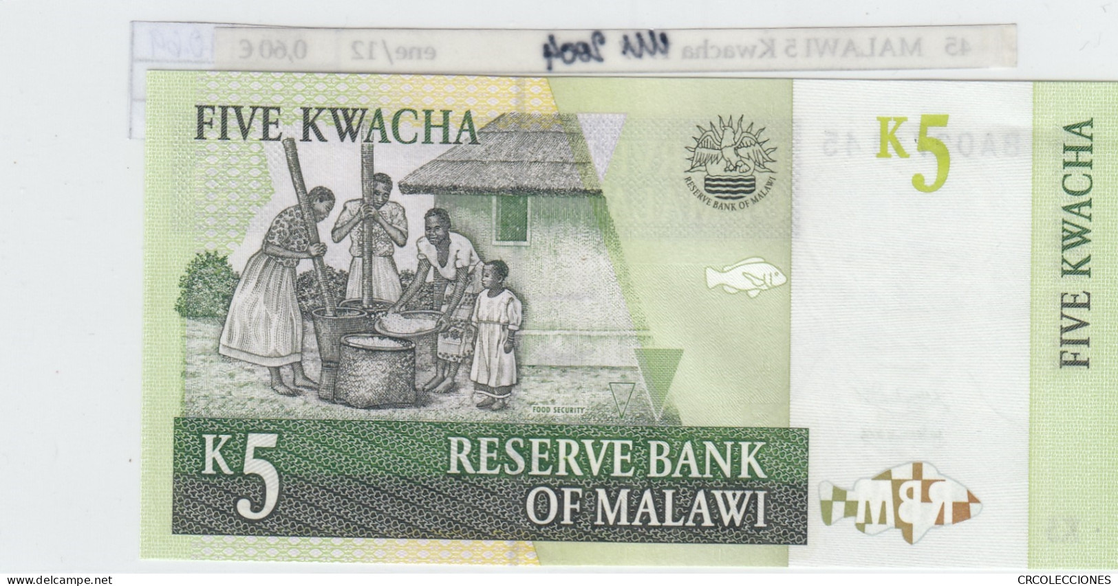 BILLETE MALAWI 5 KWACHA 2004 P-36b SIN CIRCULAR - Autres - Afrique