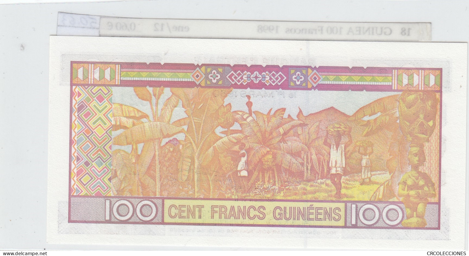 BILLETE GUINEA 100 FRANCOS  1998 P-35a.2 SIN CIRCULAR - Sonstige – Afrika