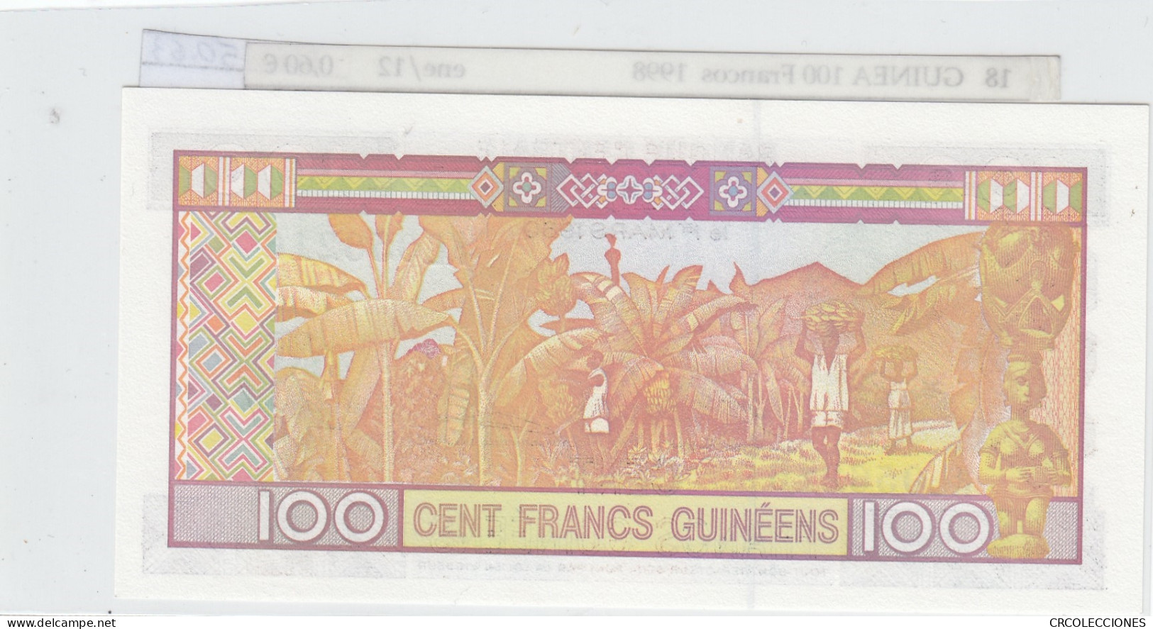 BILLETE GUINEA 100 FRANCOS  1998 P-35a.2 SIN CIRCULAR - Autres - Afrique