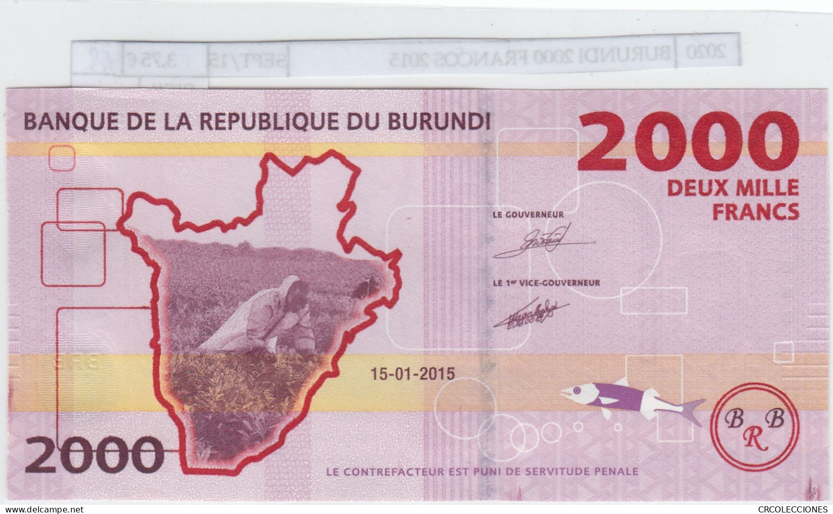 BILLETE BURUNDI 2.000 FRANCOS 2015 P-52a SIN CIRCULAR - Autres - Afrique