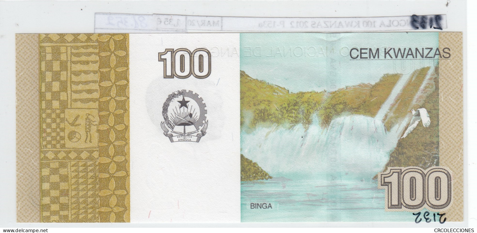 BILLETE ANGOLA 100 KWANZAS 2012  P-153a SIN CIRCULAR - Sonstige – Afrika