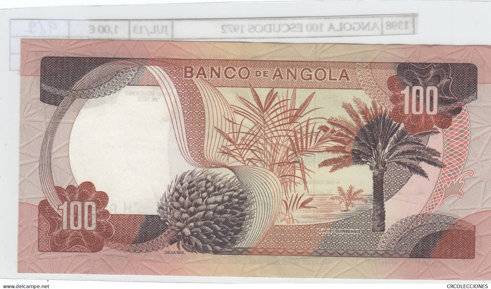 BILLETE ANGOLA 100 ESCUDOS 1972 P-101 EBC - Autres - Afrique