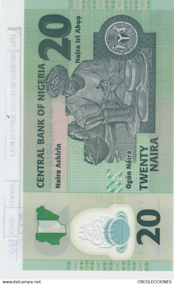 BILLETE NIGERIA 20 NAIRA 2007  POLIMERO P-34b FIRMA RARA SIN CIRCULAR - Other - Africa