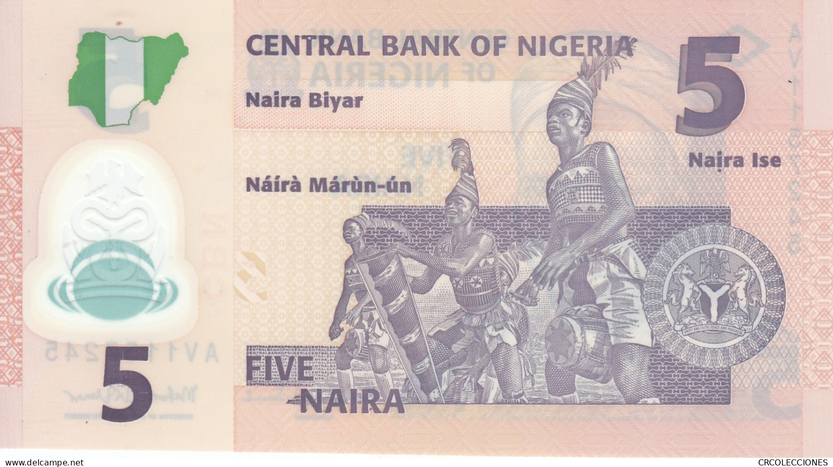 BILLETE NIGERIA 5 NAIRA 2009 POLIMERO P-38c SIN CIRCULAR - Altri – Africa