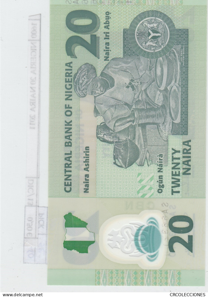 BILLETE NIGERIA 20 NAIRA 2011 POLIMERO P-34g FIRMA RARA SIN CIRCULAR - Andere - Afrika