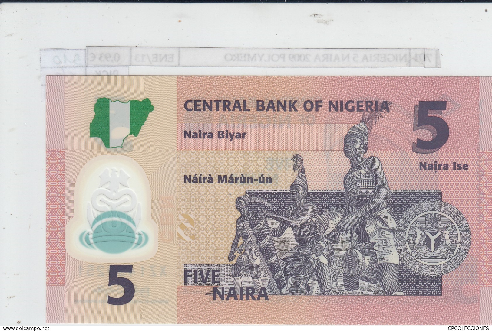 BILLETE NIGERIA 5 NAIRA 2013 POLIMERO P-38d SIN CIRCULAR - Otros – Africa