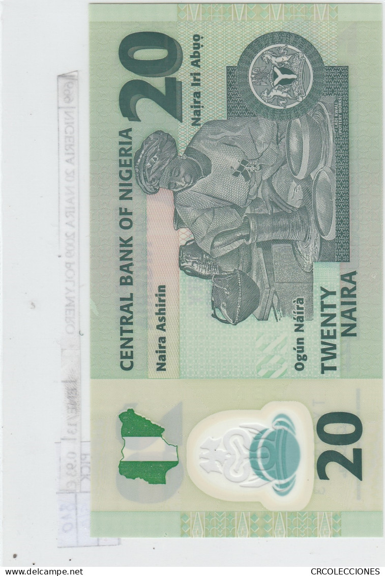 BILLETE NIGERIA 20 NAIRA 2009 POLYMERO P-34e SIN CIRCULAR - Other - Africa