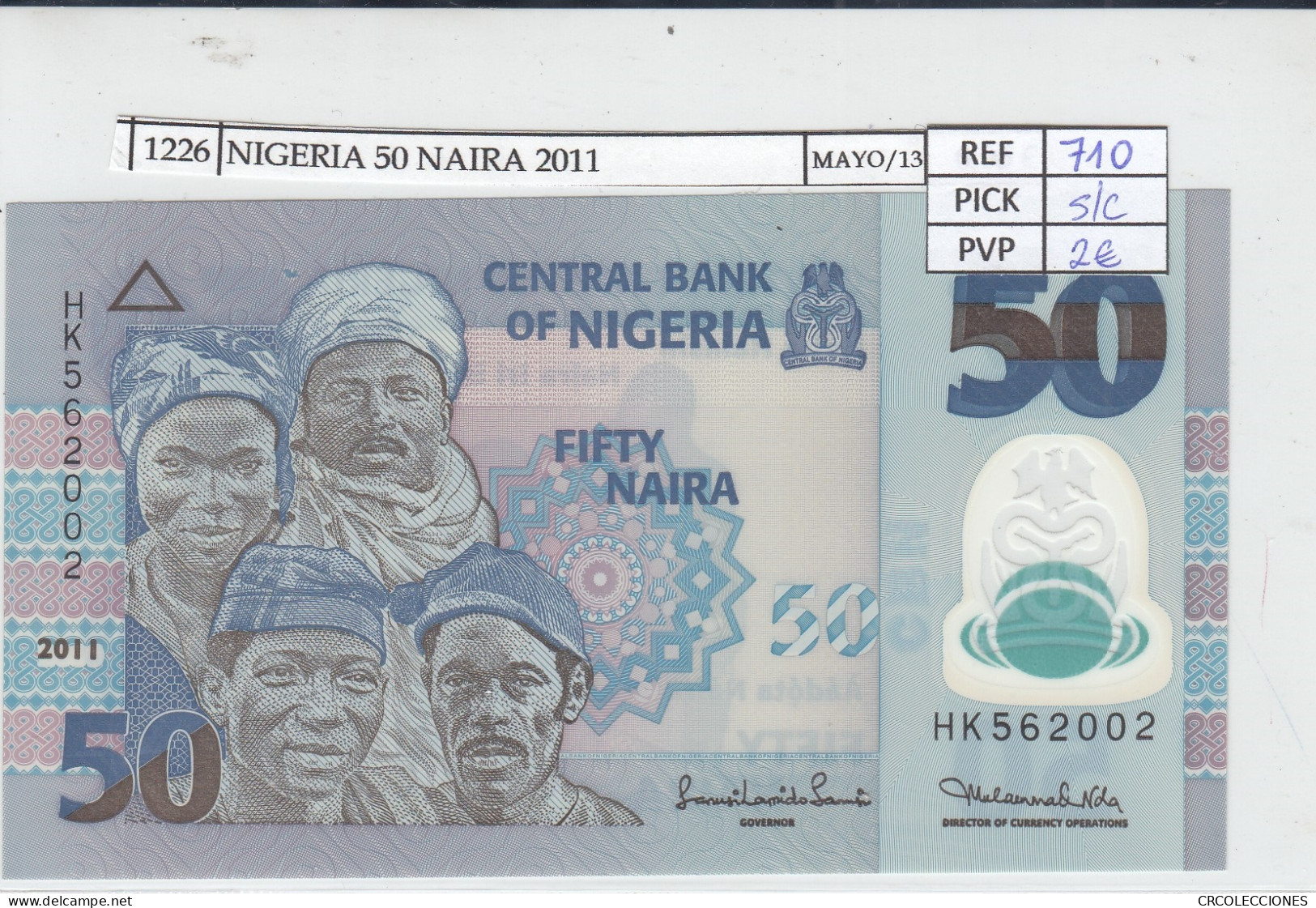 BILLETE NIGERIA 50 NAIRA 2011 POLIMERO P-40c.1 SIN CIRCULAR - Sonstige – Afrika