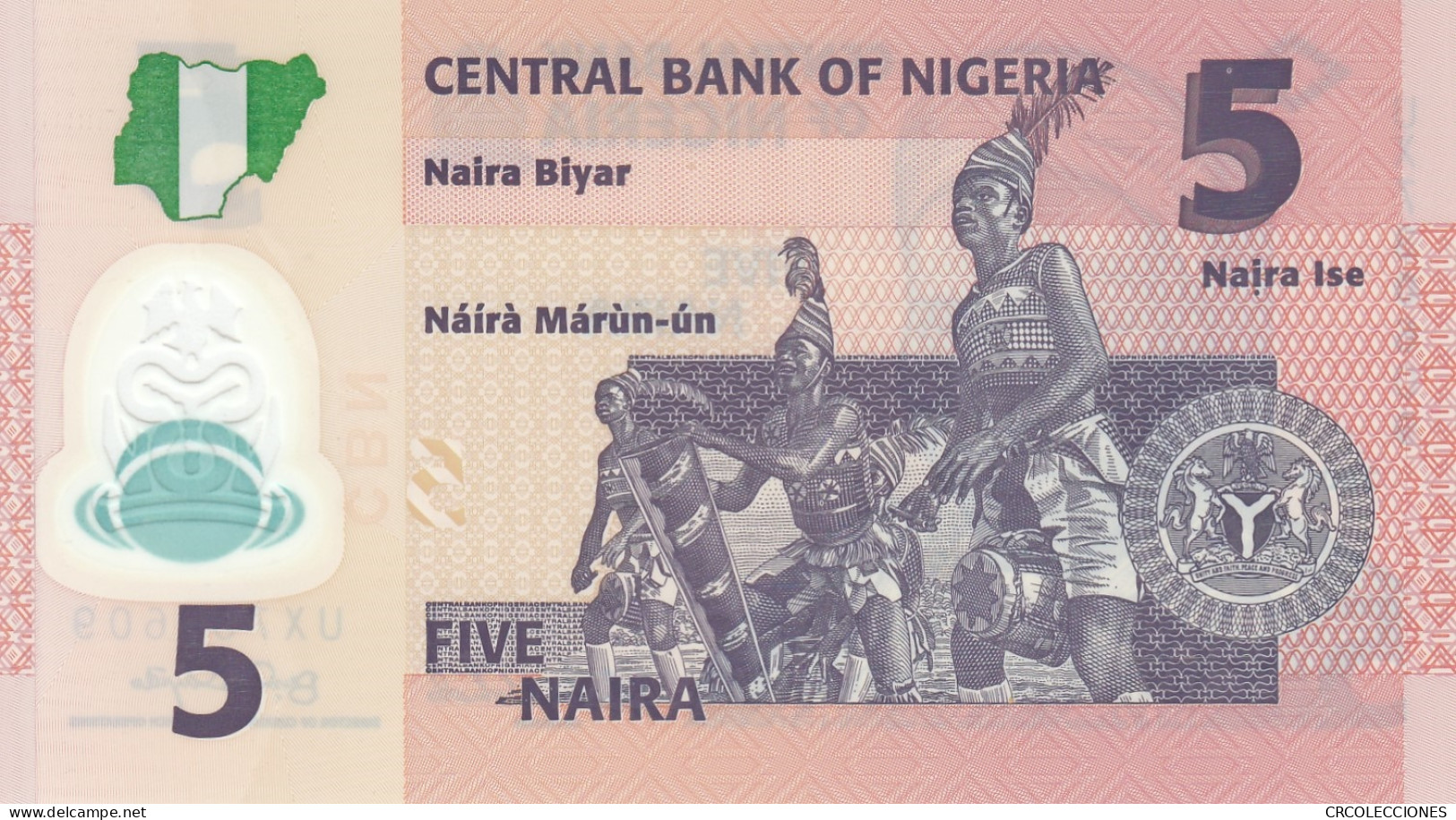 BILLETE NIGERIA 5 NAIRA 2009 POLIMERO P-38b.2 SIN CIRCULAR - Sonstige – Afrika