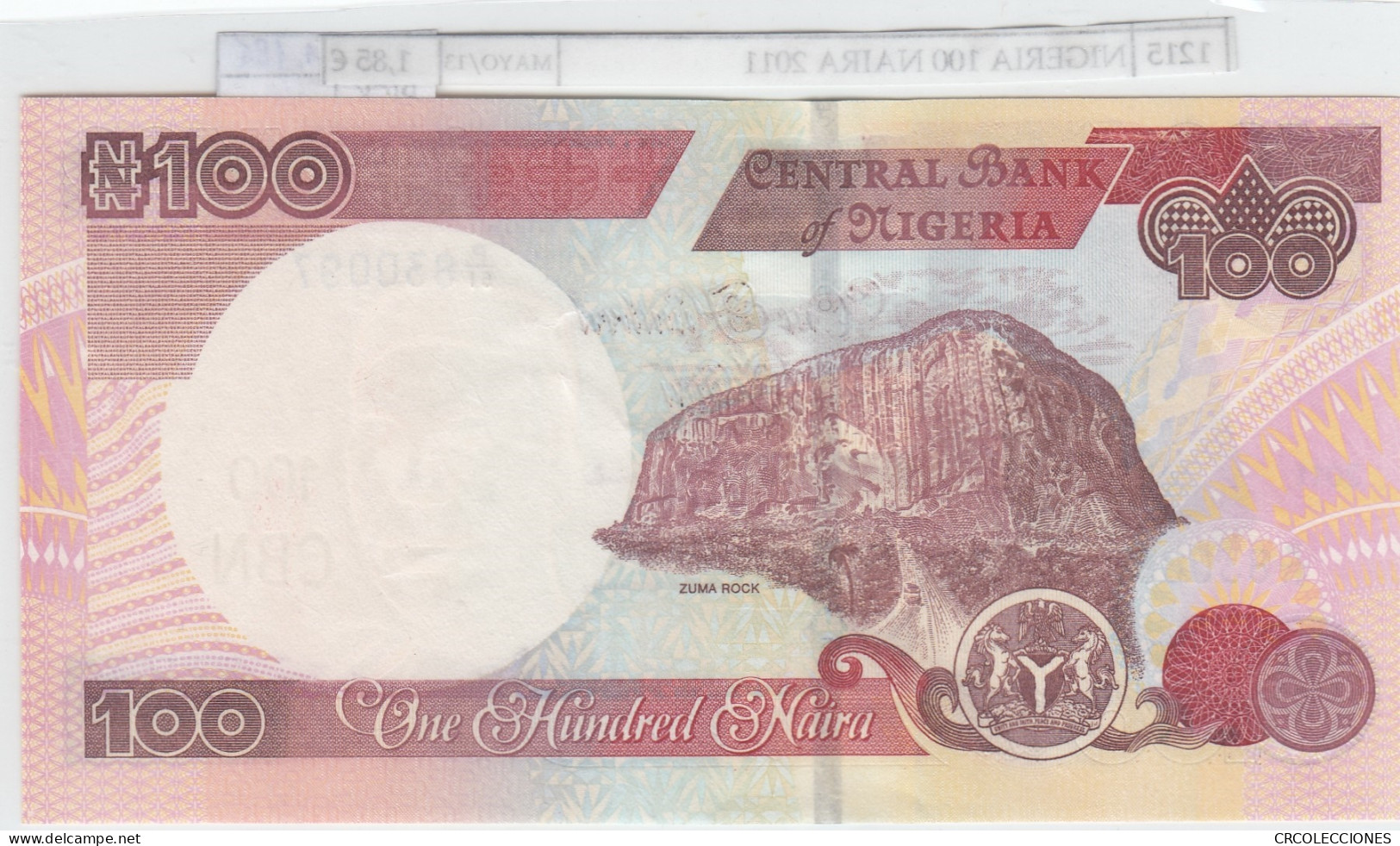 BILLETE NIGERIA 100 NAIRA 2011 P-28k SIN CIRCULAR - Andere - Afrika