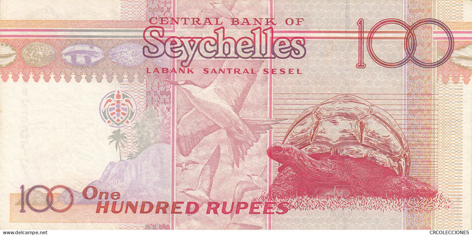 BILLETE ISLAS SEYCHELLES 100 RUPEES 2001 P-40a SIN CIRCULAR  - Other - Africa